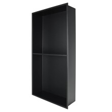 Nicho de chuveiro 24 """" X 12 """" Nicho de parede de ao inoxidvel preto Prateleiras duplas Prateleira de chuveiro embutida para armazenamento de