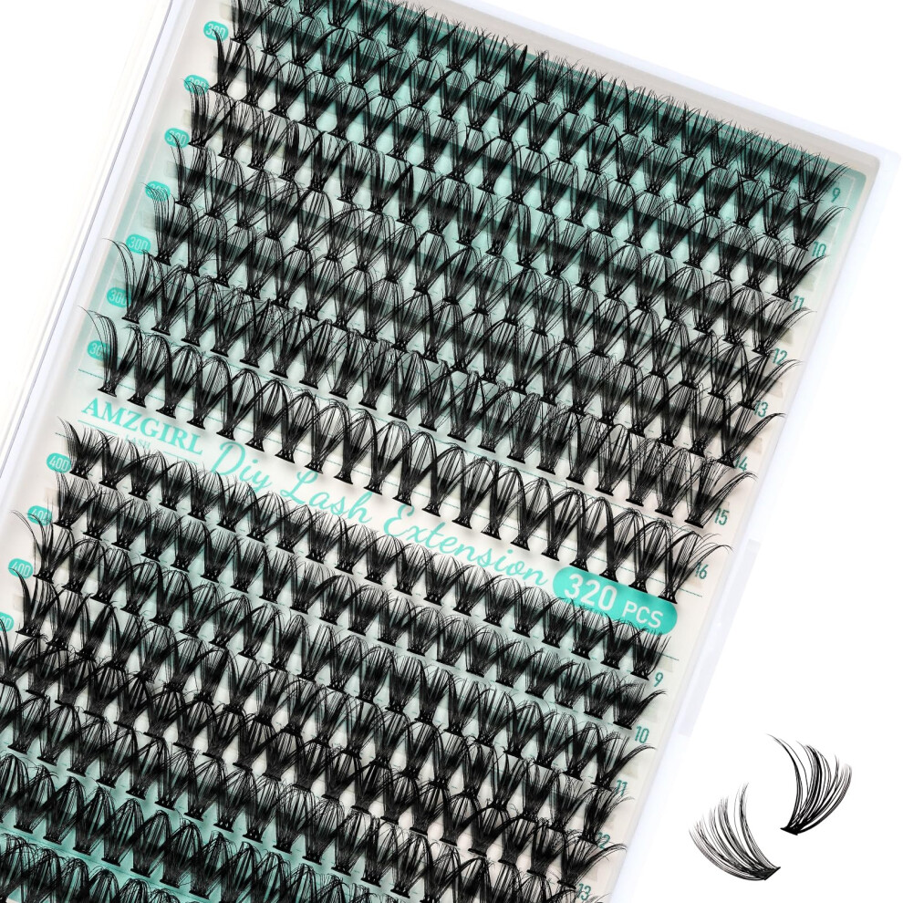 Amzgirl Lash Lash Clusters Wispy 320Pcs Eyelash Extension 30D 40D Cluster Lashes Individual Lashes Diy Lash Extension Natural Look Cluster Eyelash Extensions Soft