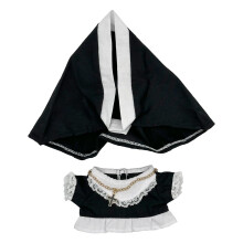 niannyyhouse 20cm Plush Doll Nun Clothes Black Headdress Dress Accessories 8in Plush Doll Accessories (20cm)