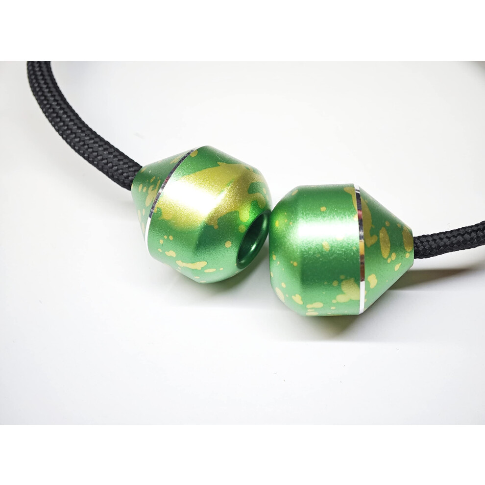 Leri Fidget Perles - Inquitude Des Perles D'agitation Spin & Bump - En Alliage D'aluminium - Cre Un Peu De Magie Pour Vous (Ufo-Yellow & Green)-image