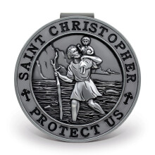 Medalia Ploreway St. Christopher pentru ma?ina Metal Saint Christopher Visor Clip Talisman pentru siguran?a Accesorii pentru viziere pentru autov