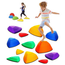 Giggle & Play Stepping Stones for Kids Set of 12 Montessori inomhus och utomhusbalans Stepping Stones främjar samordning Balanserad styrka barn S