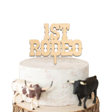 CIEQR 1st Rodeo Cake Topper - Western Theme First Birthday Cake Decoration Suitable for Baby Shower Favors Anniversary or Photo Booth Props