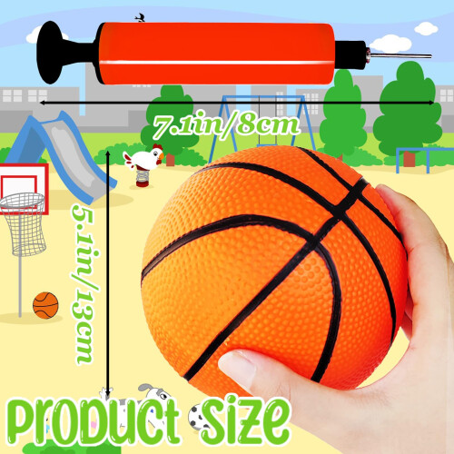 Dshengoo 6 peas de mini bolas de basquete de 5 polegadas, basquete inflvel de borracha colorida com bomba para crianas, piscina infantil, cest 1