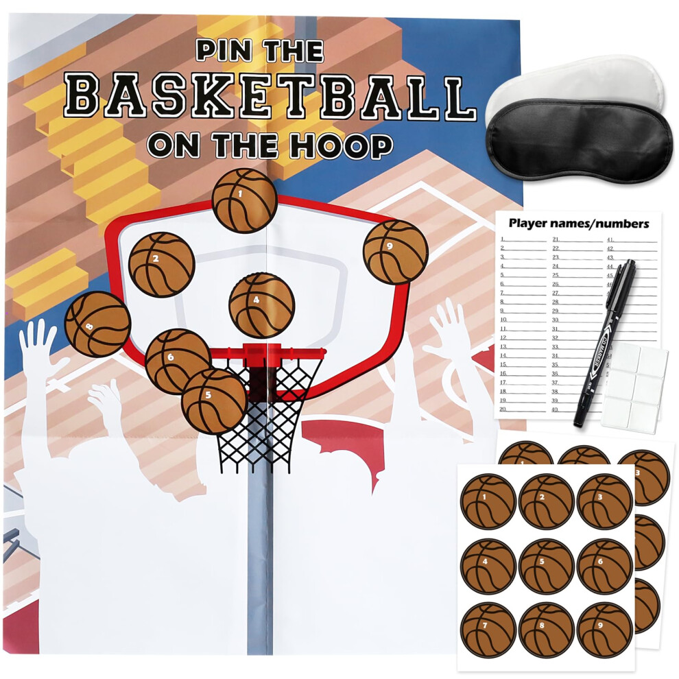 T-Ball Sur Le Cerceau Basketball Birthday Party Activities Games Dcorations Supplies Favors For Classroom Activities Adults Boy Girls 18 Invits-image