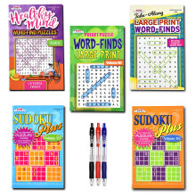5er-Pack 450+ Sudoku-Rtsel in Reisegre fr Erwachsene, Grodruck-WordSearch-Rtselbcher fr Erwachsene, ltere Senioren, Gehirnstimulation, versc