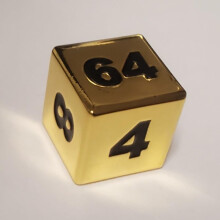 Backgammon-Doppelwrfel aus Metall, goldfarben, 16 mm