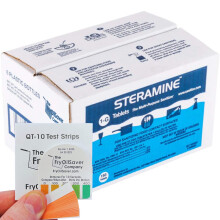 6 bottiglie Tablet steramina tablet sanitatore steramina con 15 Qt-10 Strip di prova per servizio alimentare scheda sanitaria multi-scopo per la supe