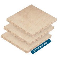 1/2 """" x 12 x 12 Placaj Baltic Birch - gradul B/BB (pachet de 3) Perfect pentru arte ?i me?te?uguri proiecte ?colare ?i proiecte de bricolaj dese