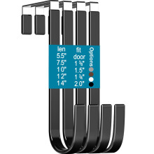 Marte-rock peste u?a crlige 4 buc L = 5,5 """" Fit 1 3/8 """" U?a de plastic negru pentru aga?area umera?ului de halat pentru caminul de baie pentru