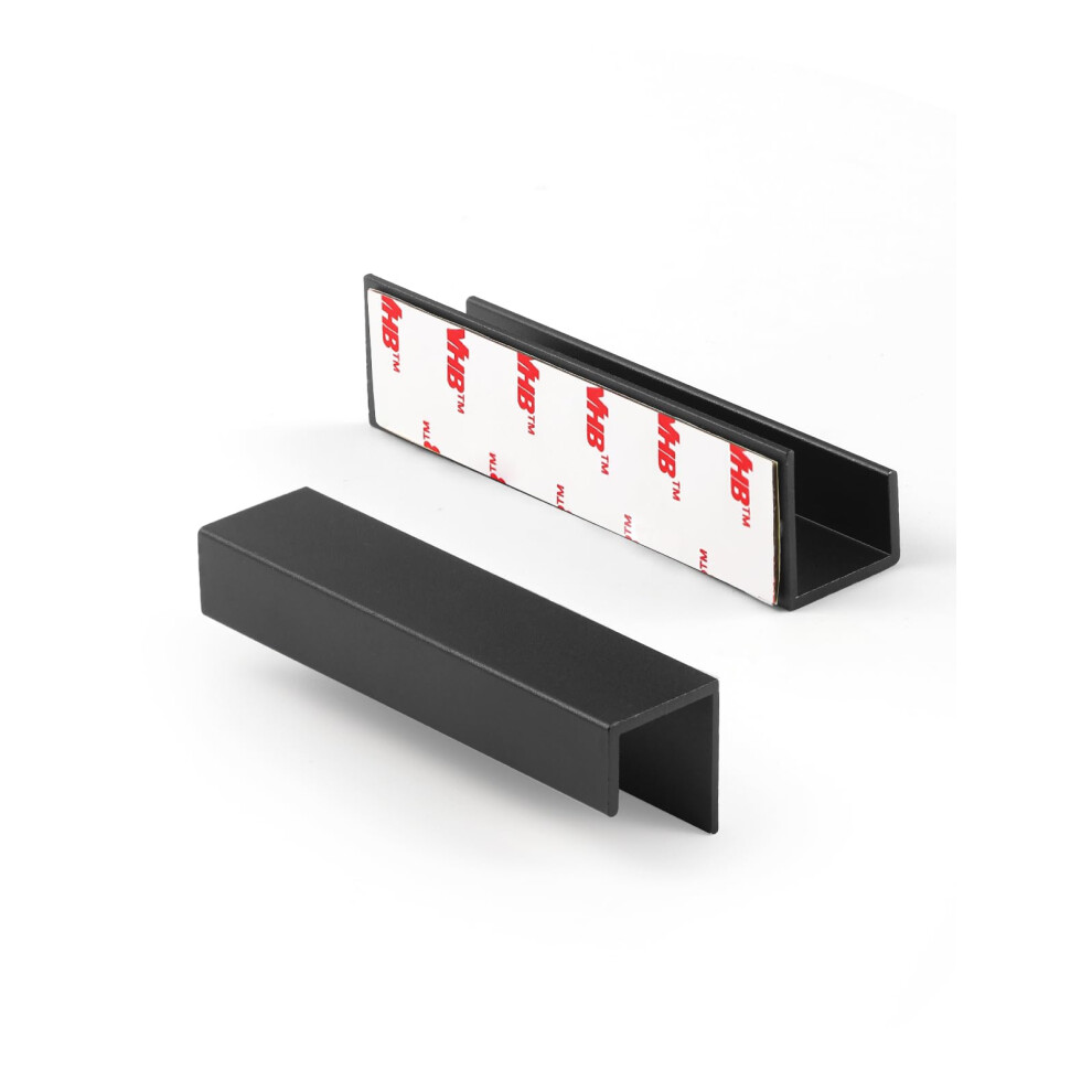 JIASENBAO 10 Pack Adhesive Cabinet Handles Black 3-9/16"""" Length(Cover 3"""" Hole Center) Finger Pulls Stick on Cabinet Pulls Decorative Kitchen Dr-image-OPC-PHRFDCM-NEW