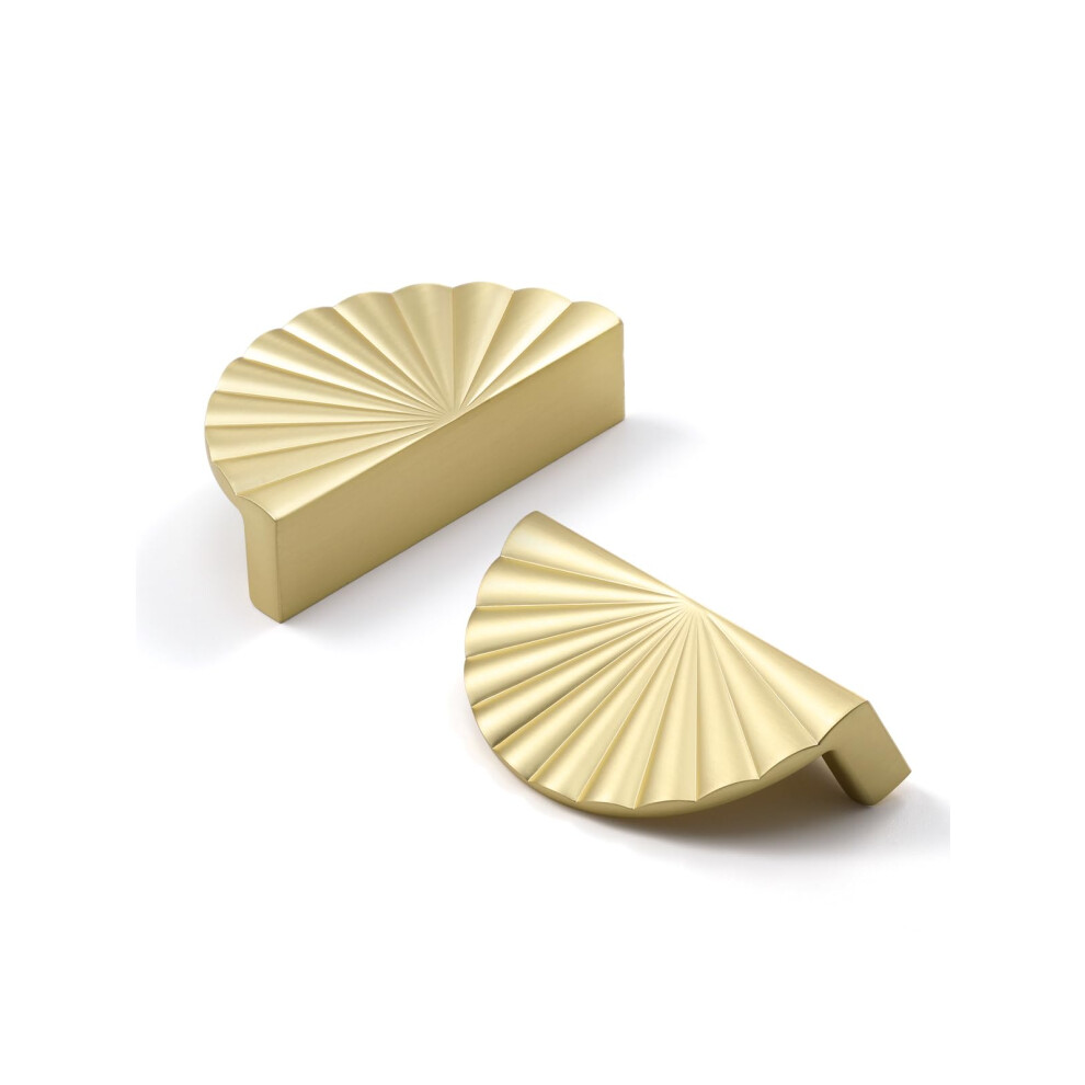Jiasenbao 2 Pack Brushed Gold Cabinet Pulls 3"""" Hole Center Cup Flat Brass Drawer Pulls Kitchen Cupboard Bathroom Dresser Cabinet Hardware Handle 749877421562
