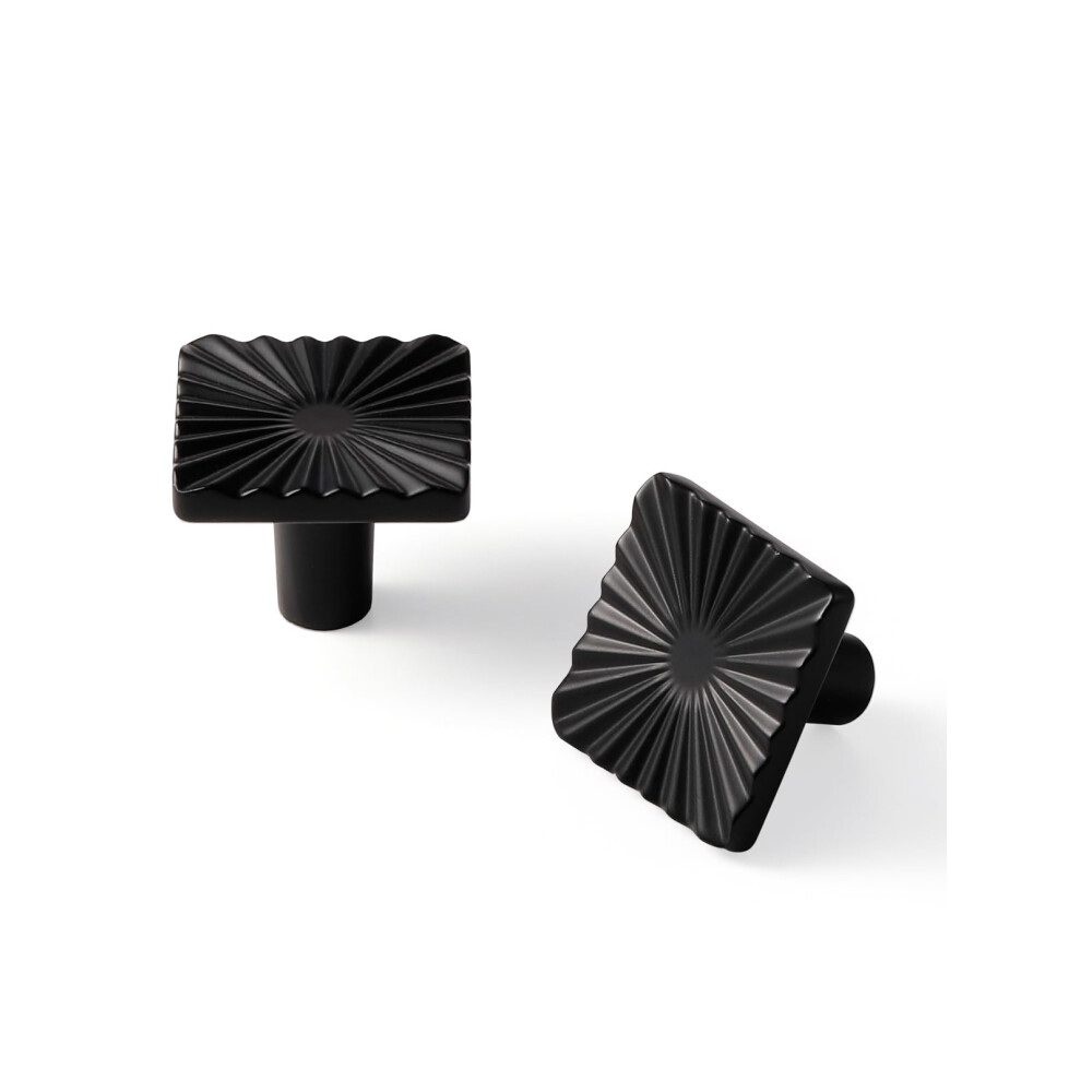 Jiasenbao 2 Pack Black Cabinet Knobs Square Drawer Pulls Bathroom Dresser Handles Hardware Zinc Alloy 749877233103
