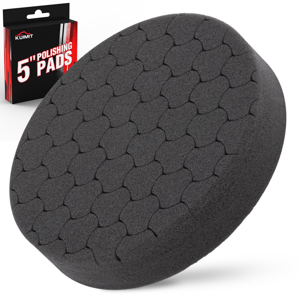 KUIMIT Black Polish Pad  Buffing Polishing Pads  1Pc 6.5 Inch Face for 6 Inch 150mm Backing Plate Compound Buffing Sponge Pads for Car Buffer Pol