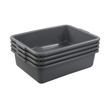 Xowine 4-Pack 13 L Gray Commercial Bus Tubs Utility Bus Boxes