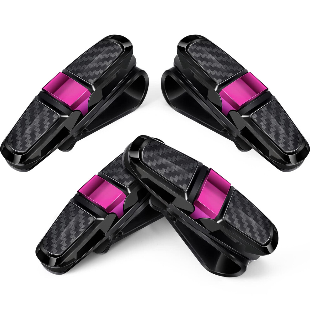 Boao 4 Pcs Sunglasses Holders For Car Sun Visor Glasses Ticket Card Clip Mount Hanger Double-Ends Clip 180 Degree Rotational Car Visor Accessor 754407049376