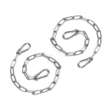 2PCS Stainless Steel Gate Chain Lock - 24 Inch Chain Link with Double-Ended Carabiners for Outdoor Fence and Metal Gates - Secure Gate Latches an