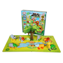 Populära lekar mini magnetiska mix eller matchar djurleksaker med pop -up playmat uppsättning av 7 - djungel