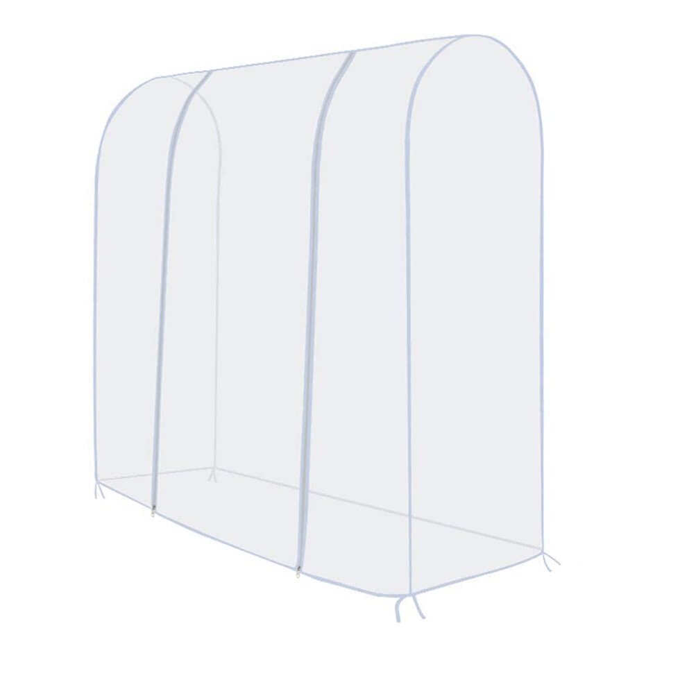 TzBBL Clothing Rack Cover Clothes Garment Rack Cover 6 Ft - with 2 Durable Zippers Waterproof Cover for Clothing Hanging Rack 71"""" X 20"""" X 52""
