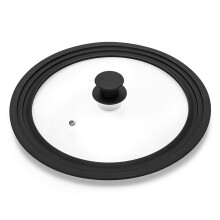 Universeller Deckel fr Tpfe, Pfannen und Pfannen  gehrtetes Glas mit hitzebestndigem Silikonrand, passend fr Kochgeschirr mit 20,3 cm, 21,6 cm