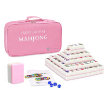 AzulHome Amerikanisches Mahjong-Spielset, 166 nummerierte Melamin-Fliesen (3,6 cm), 4 Wrfel, 80 Pokerchips, Aufbewahrungstasche, komplettes mittelgr