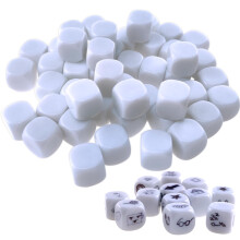 16 mm leere weie Wrfel-Set, Acryl, abgerundete D6-Wrfelwrfel fr Spiele, Partyspa, DIY-Aufkleber und Mathematikunterricht, 50 Stck