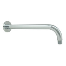 Aquaiaw Shower Arm and O-Ring Flange 12 inch Solid Brass Round Polished Chrome Both 1/2 NPT Tapered Threads Bent Shower Arm Wall Mount Sho