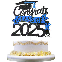 Chewarelly 1 Pack 2025 Class Of Cake Topper Glitter Onnittelut Grad-kakun koristelu Valmistuneiden kakkujen valinnat lukion korkeakoulun korkeakouluj