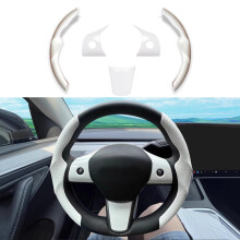 SXunacou for Tesla 2017-2023 Model 3 and 2020-2024 Model Y Steering Wheel Cover Trim Interior Decoration Protection Accessories (M3/My-White 5pcs