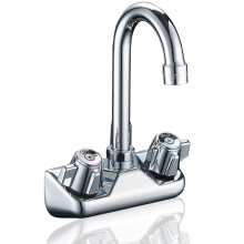 Bai de bucatarie de bucatarie montaj de perete 4 """" Center comercial de bucatarie robinet cu 3-1/2 """" Gooseckneck spout Doua mnere buton