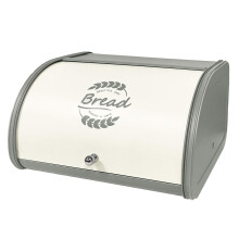 X458 Grijze broodtrommel Metalen broodtrommel met roltop voor aanrecht in de keuken Grote ruimte houdt bakkerijartikelen langer vers Langere broo