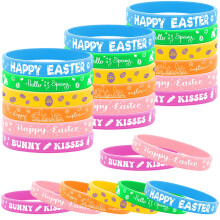 Lesnala 48 Stck Oster-Gummi-Armband, Mottoparty, Silikon-Armband fr Kinder, Teenager, Frauen, Mnner, Geschenke, Urlaubszubehr, Korbfller, Zubeh