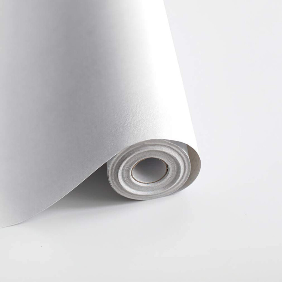 Safiyya 393""""X17.7"""" Peel And Stick Wallpaper White Wallpaper Waterpoof Contact Paper White Wallpaper Self-Adhesive Peel And Stick Wallpaper Deco 762739447951