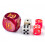 5pcs Set 30MM Backgammon Pearl Dice Set - 30MM (1 3/16"""") Large Backgammon Doubling Cube Plus 4pcs 16MM Dice (Red/White Marbleized) 1