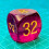 Big Translucent Backgammon Doubling Cube Dice 30MM Large Backgammon Doubling Number Dice 1 3/16"""" Translucent Red 3