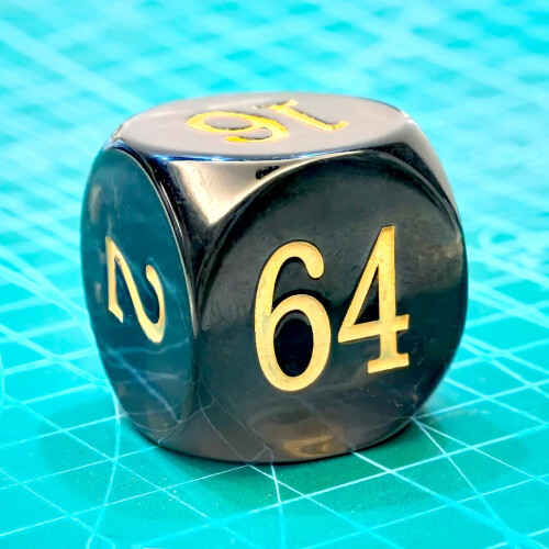 Big Translucent Backgammon Doubling Cube Dice 30MM Large Backgammon Doubling Number Dice 1 3/16"""" Translucent Smoke 2