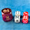 5pcs Set 30MM Backgammon Pearl Dice Set - 30MM (1 3/16"""") Large Backgammon Doubling Cube Plus 4pcs 16MM Dice (Red/White Marbleized) 3