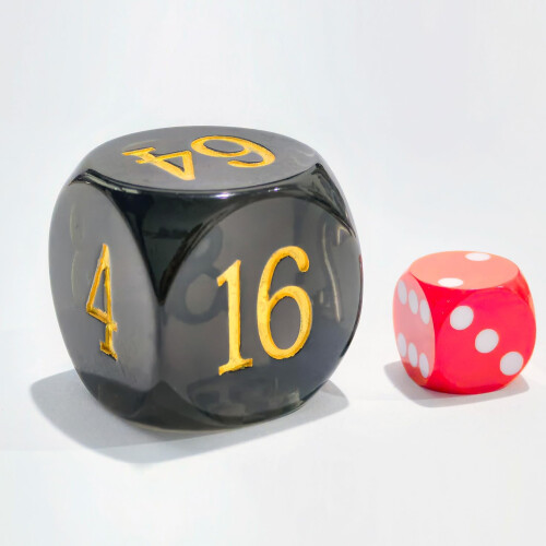 Big Translucent Backgammon Doubling Cube Dice 30MM Large Backgammon Doubling Number Dice 1 3/16"""" Translucent Smoke 1