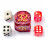 5pcs Set 30MM Backgammon Pearl Dice Set - 30MM (1 3/16"""") Large Backgammon Doubling Cube Plus 4pcs 16MM Dice (Red/White Marbleized) 4