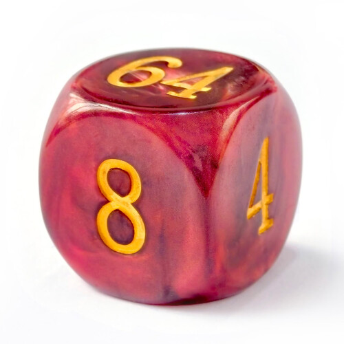 5pcs Set 30MM Backgammon Pearl Dice Set - 30MM (1 3/16"""") Large Backgammon Doubling Cube Plus 4pcs 16MM Dice (Red/White Marbleized) 1