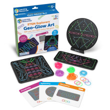 Learning Resources STEM Explorers Geo-Glow Art Kit, Glow in The Dark Toys, Kids Art Display, Kids Building Toys, Homeschool, Arts and Crafts Toys, Fin
