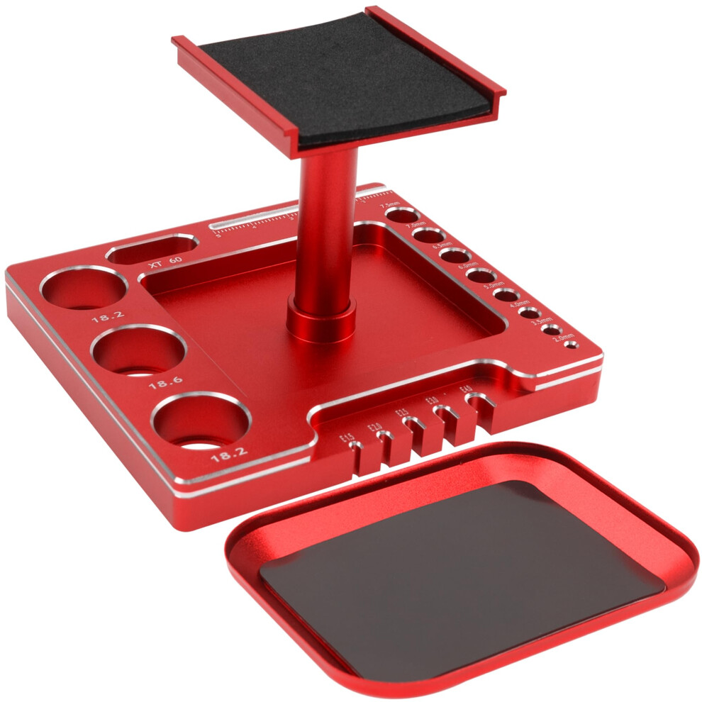Degrs Rotation Rotation Replay Workstation Stand Kit Compatible Avec Traxxas TRX4M Axial SCX24 Fms FCX24 Wltoys 1/18 1/24 Chelle Rc Car (Rouge)-image