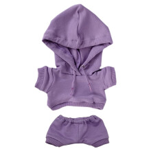 Niannyyhouse 15cm Plush Doll Clothes Elastic Solid Sportswear Suits Hoodie Pants Soft Stuffed Plush Toy Dress Up Accessories (Purple 15cm)