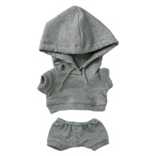 Niannyyhouse 15cm Plush Doll Clothes Elastic Solid Sportswear Suits Hoodie Pants Soft Stuffed Plush Toy Dress Up Accessories (Gray 15cm)