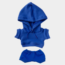 Niannyyhouse 20cm Plush Doll Clothes Elastic Solid Sportswear Suits Hoodie Pants Soft Stuffed Plush Toy Dress Up Accessories (Blue 20cm)