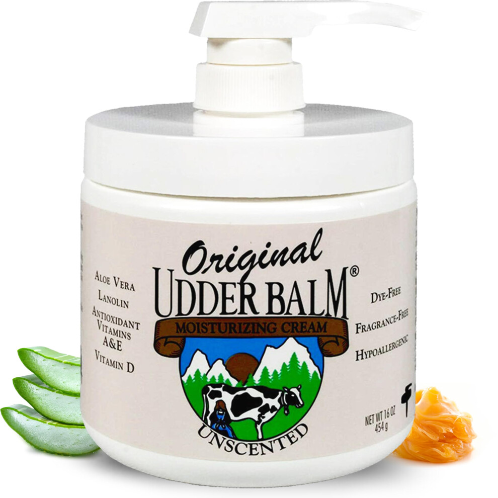 Original Udder Balm Unscented Body Moisturizing With Pump