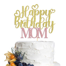 Dcokska Kuchenaufsatz Happy Birthday Mom, Partydekoration zum Muttertag, Partydekoration zum Geburtstag der Mutter/Gromutter (HP-MOM-1)