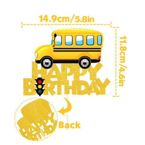 Glitter School Bus Tort Topper La mul?i 1