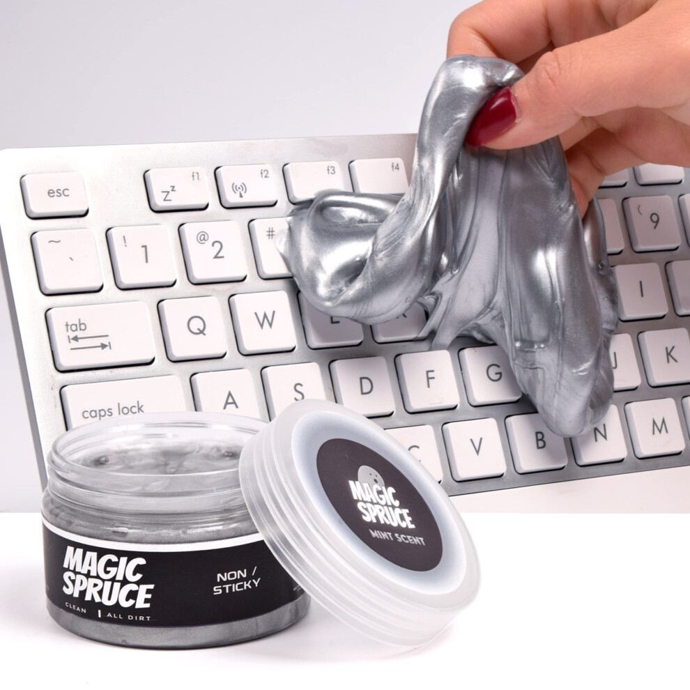 MAGIC SPRUCE Cleaning Gel for Car Interior  Universal Car Cleaning Kit With Mint Scented Luxury Silver Cleaning Gel Putty Reusable  Non-Water Key-image-OPC-PHRFJCY-NEW