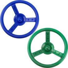 Haconba 2 Pack Steering Wheel Playset Plastic Pirate Ships Wheel with Mounting Tools for Kids Playground Outdoor Gym(Green Blue)